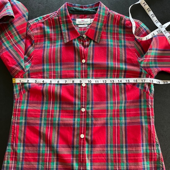 Vineyard Vines Women's Jolly Plaid Classic Button Down Shirt Top Size 8 - Picture 12 of 13